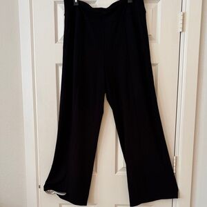 J. Jill Black Pull On Wide-Leg Pants Wearever Collection Seamed Sz LP